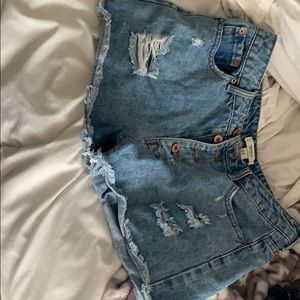 High waisted denim shorts!